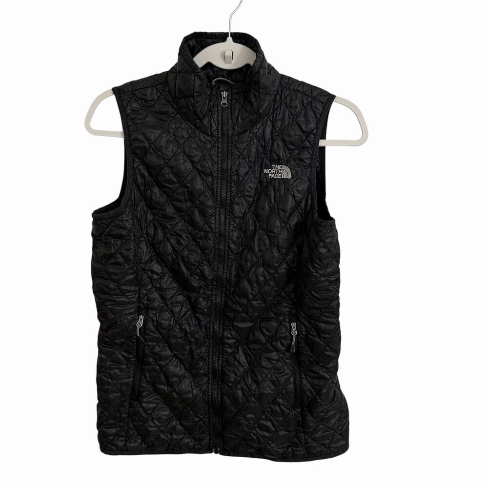 The North Face Vest Jacket Womens S Black Quilted Puffer‎ Thermoball Insulated